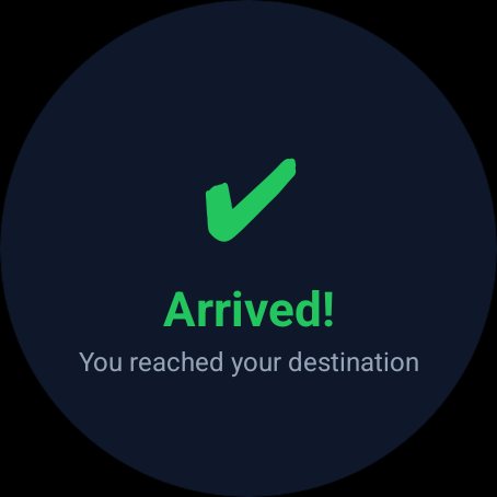 Wear OS arrival confirmation preview